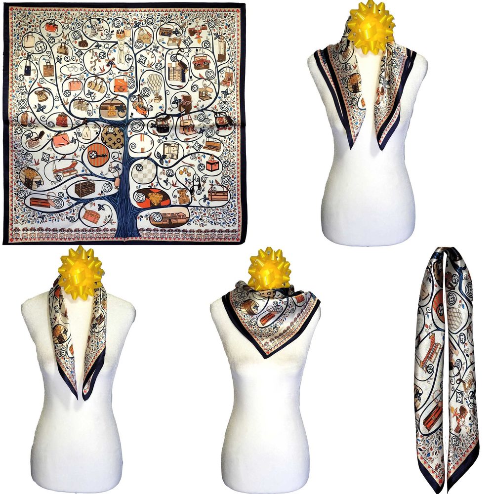 NWT Genuine 100% Mulberry Silk Satin Scarf 21"x21" Small Square Shawl 54671